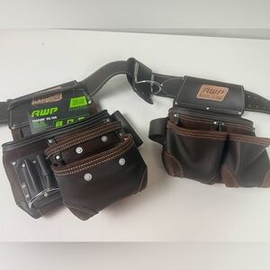 AWP Trapjaw Oil Tan Leather Tool Rig Belt Carpenter Construction  Trap Jaw NWT